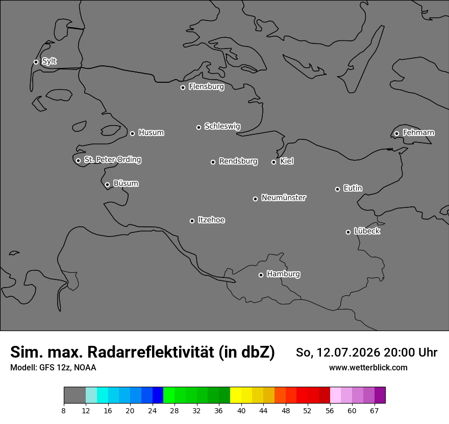 Modellkarte GFS – dbz_cmax – sh