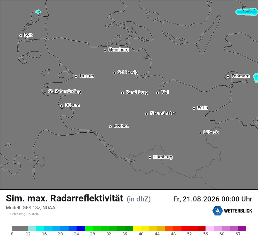 Modellkarte GFS – dbz_cmax – sh