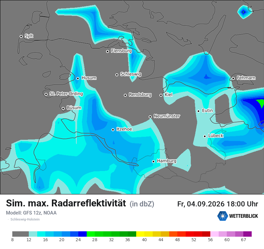 Modellkarte GFS – dbz_cmax – sh