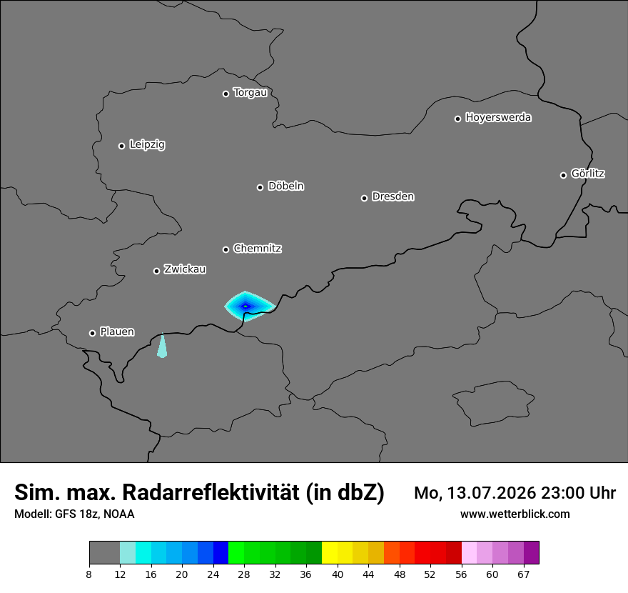 Modellkarte GFS – dbz_cmax – sn