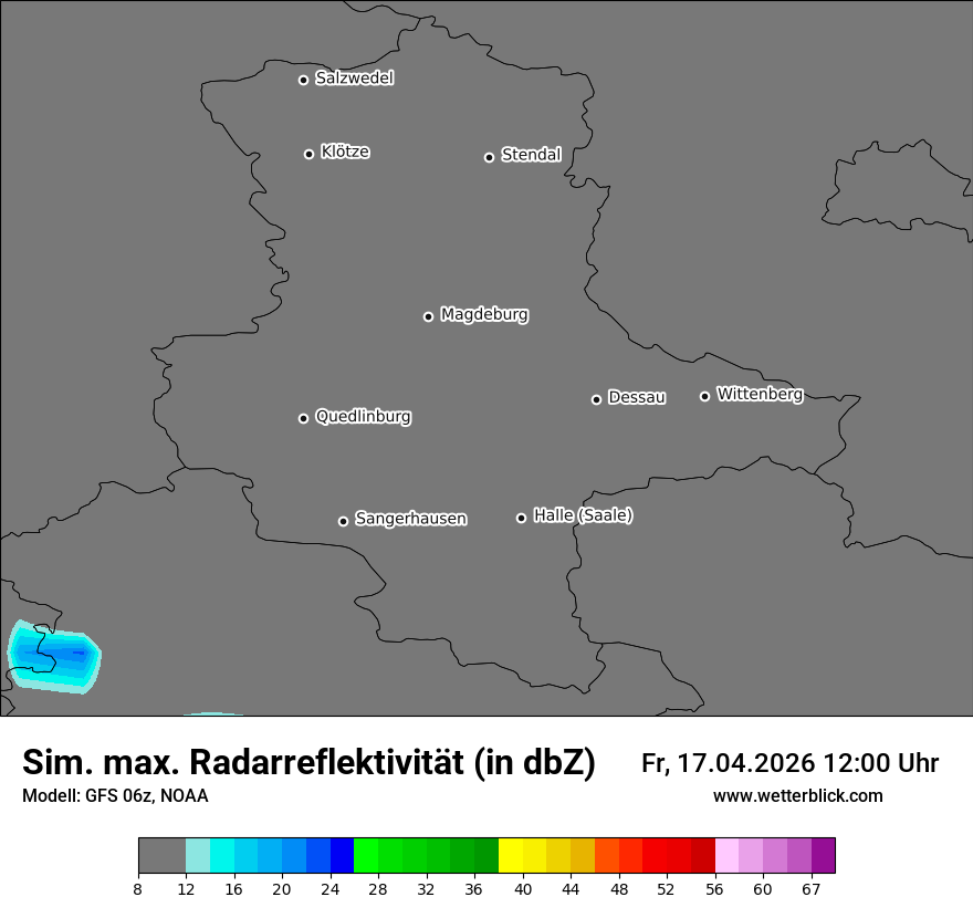 Modellkarte GFS – dbz_cmax – st