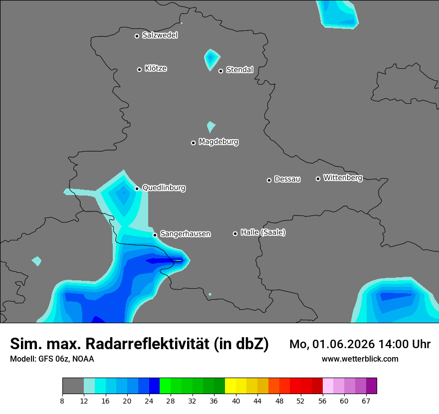 Modellkarte GFS – dbz_cmax – st