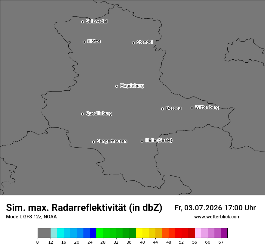 Modellkarte GFS – dbz_cmax – st