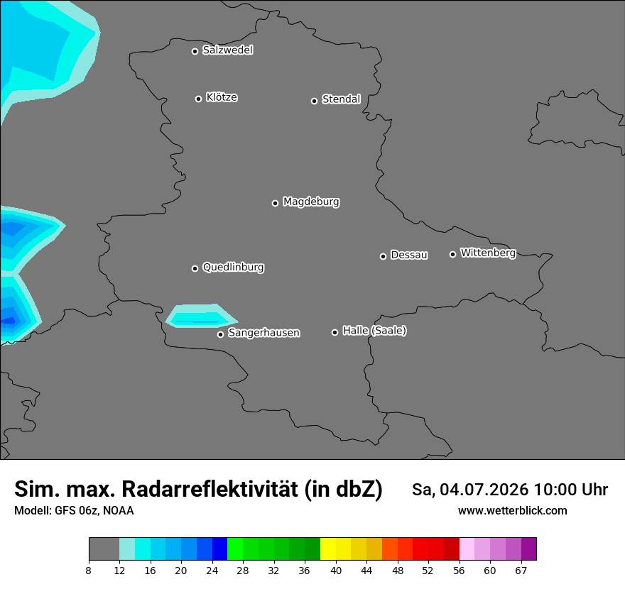 Modellkarte GFS – dbz_cmax – st