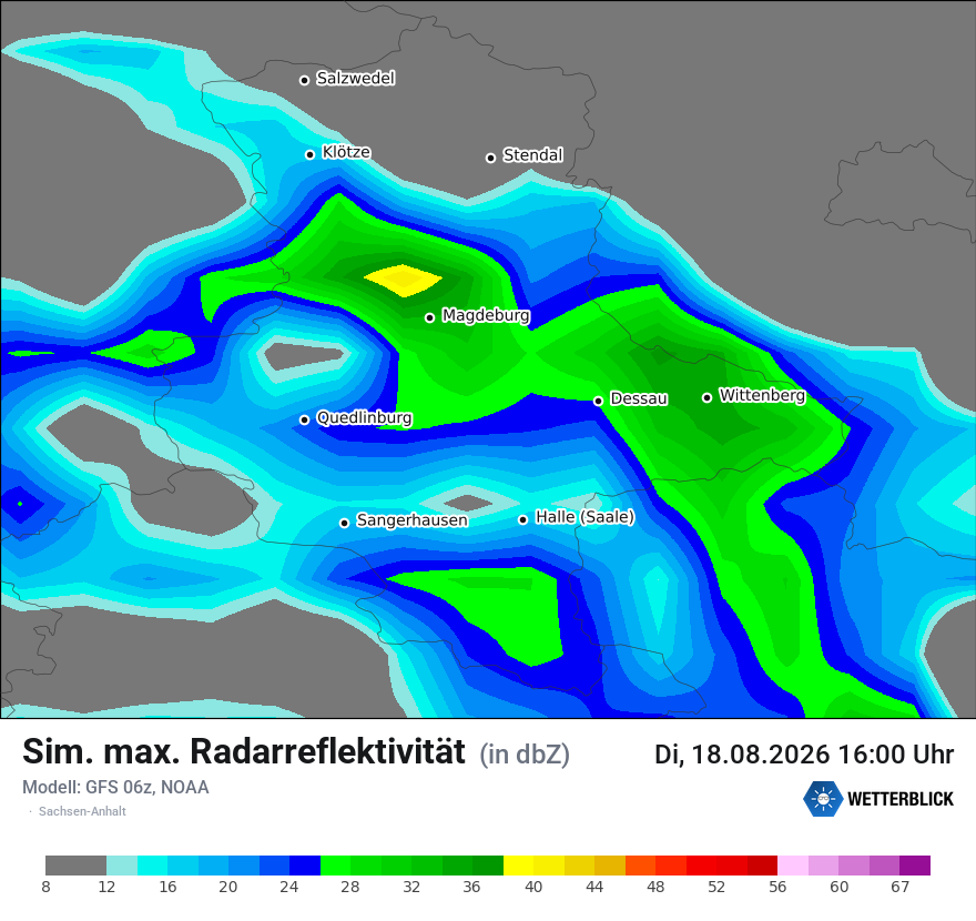 Modellkarte GFS – dbz_cmax – st