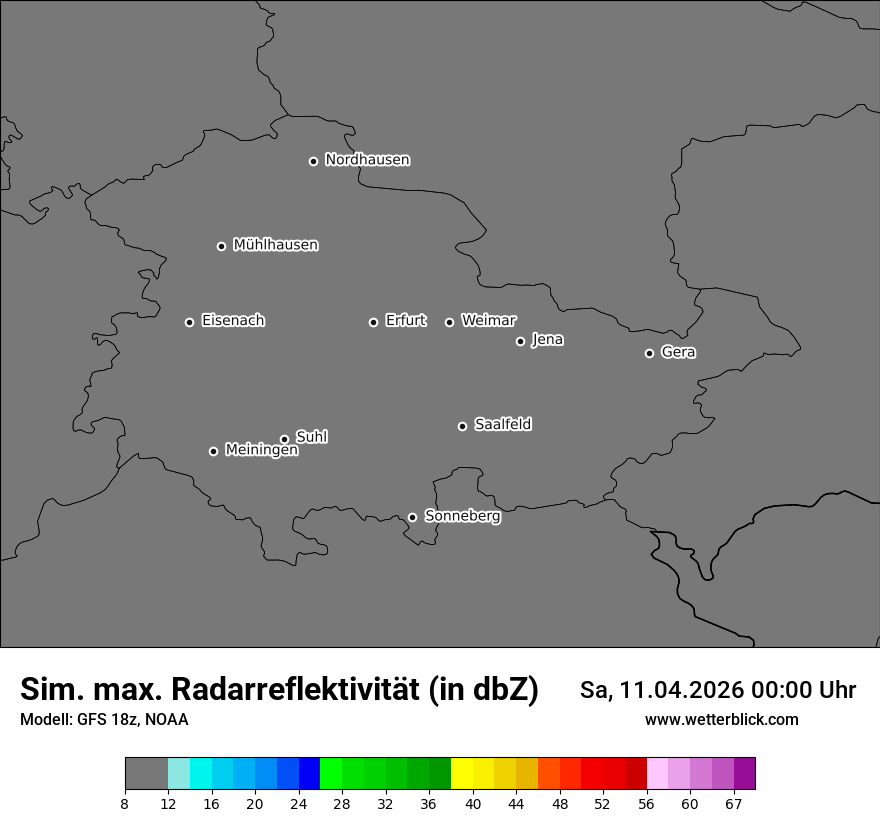 Modellkarte GFS – dbz_cmax – th