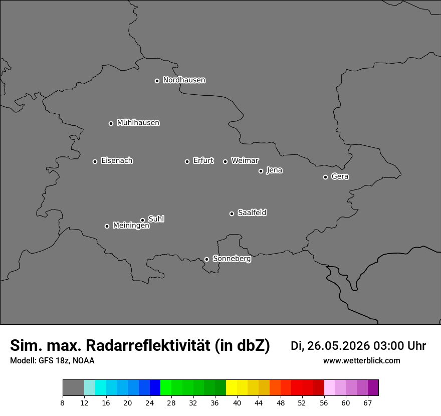 Modellkarte GFS – dbz_cmax – th