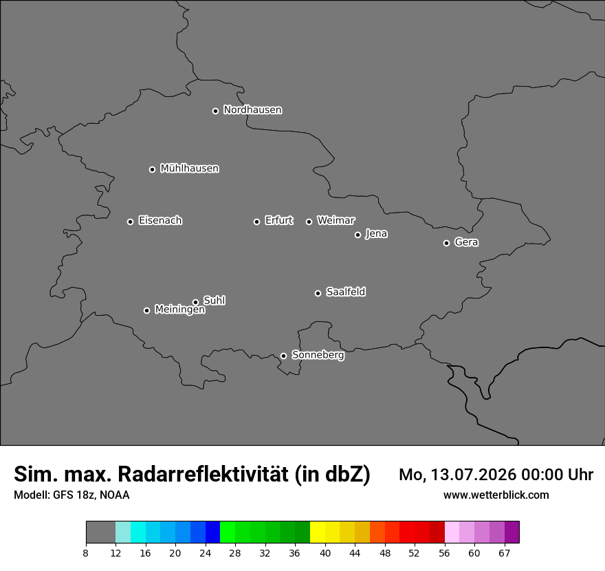 Modellkarte GFS – dbz_cmax – th