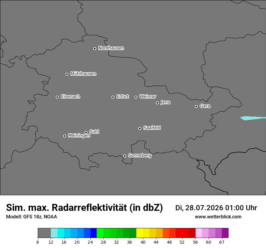Modellkarte GFS – dbz_cmax – th
