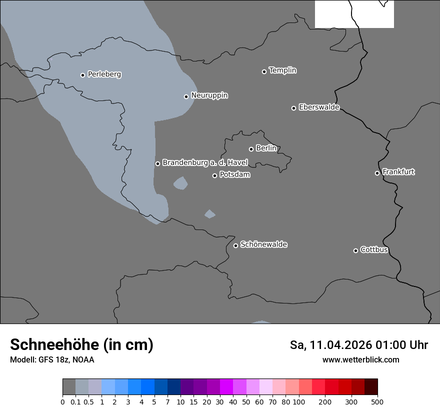 Modellkarte GFS – h_snow – bb
