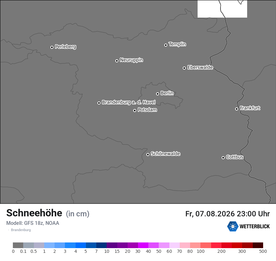 Modellkarte GFS – h_snow – bb