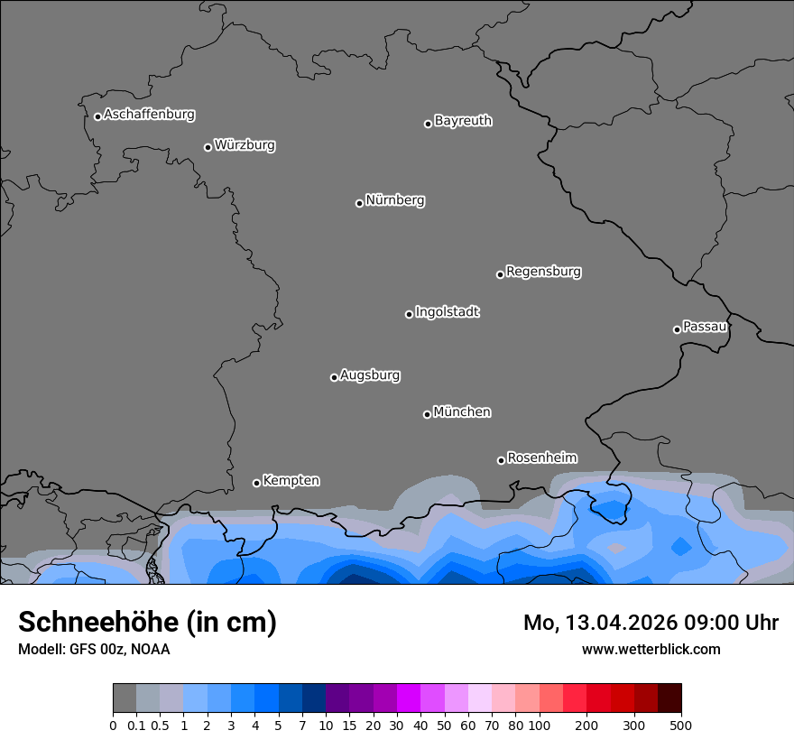 Modellkarte GFS – h_snow – by