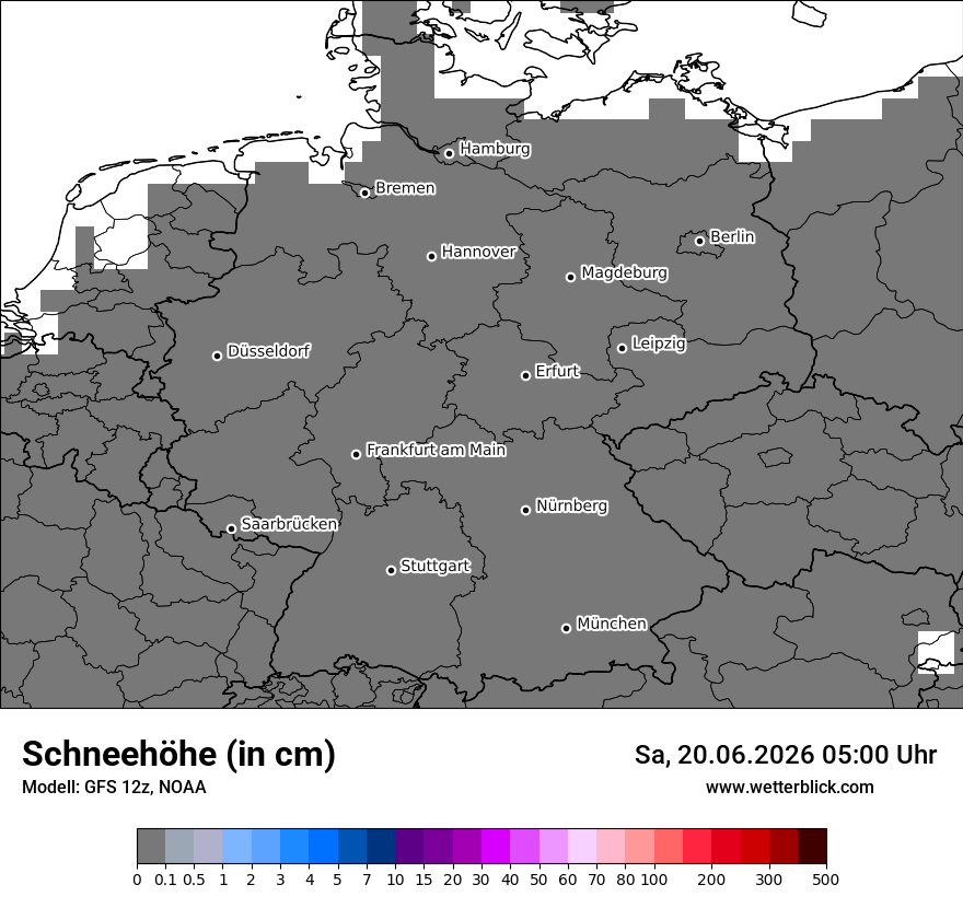 Modellkarte GFS – h_snow – deutschland