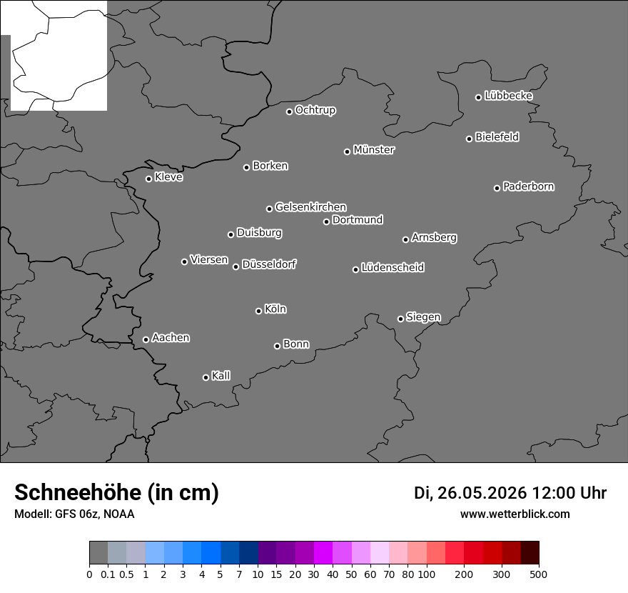 Modellkarte GFS – h_snow – nrw