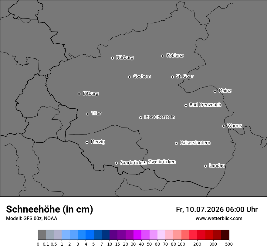 Modellkarte GFS – h_snow – rp