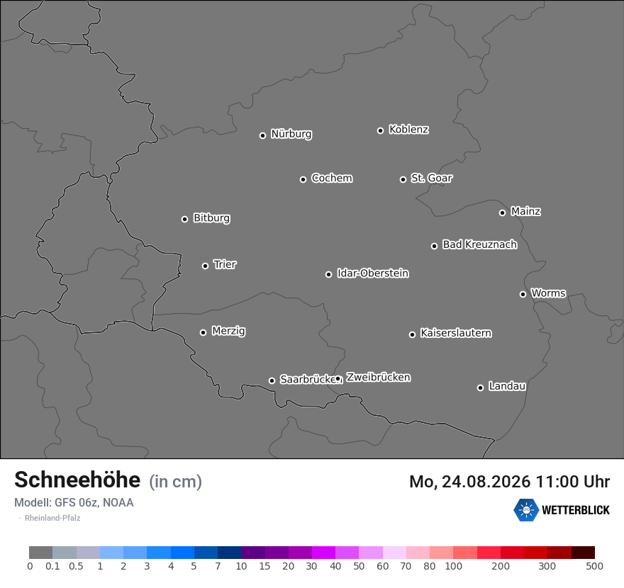 Modellkarte GFS – h_snow – rp