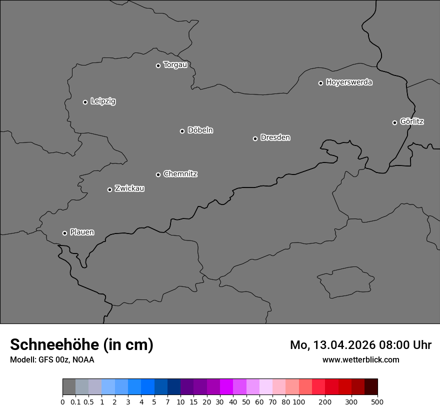 Modellkarte GFS – h_snow – sn