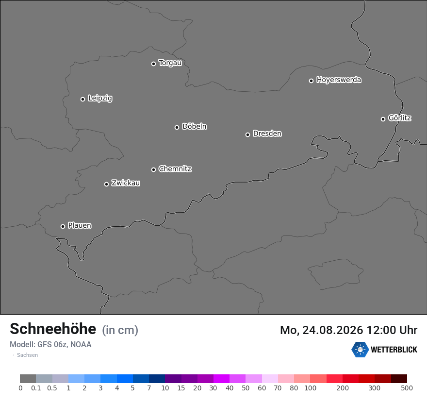 Modellkarte GFS – h_snow – sn