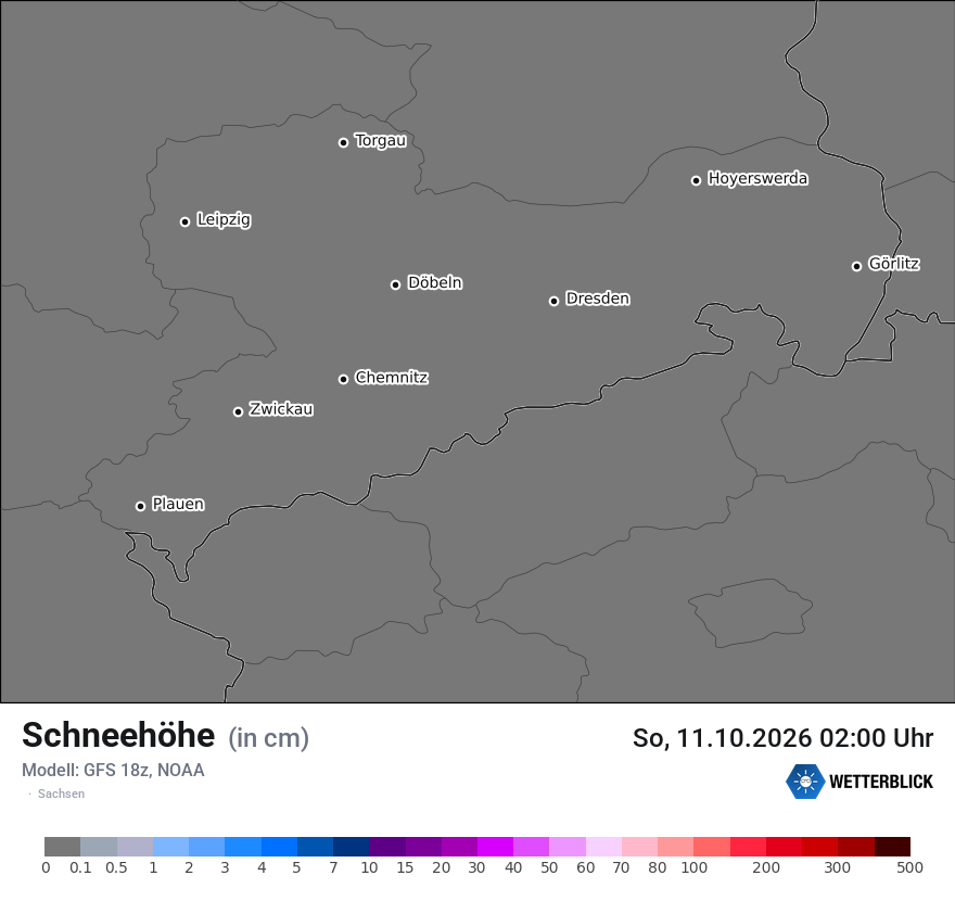 Modellkarte GFS – h_snow – sn
