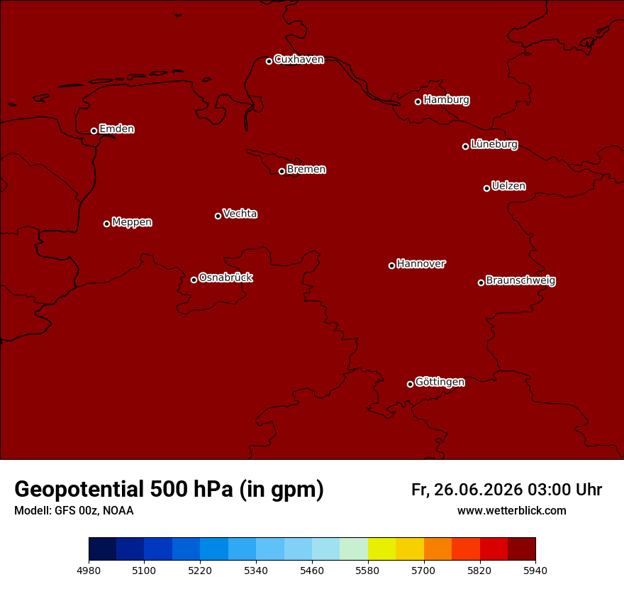 Modellkarte GFS – hgt_500 – ni