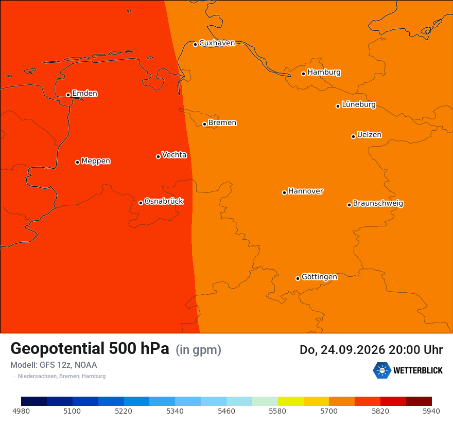 Modellkarte GFS – hgt_500 – ni
