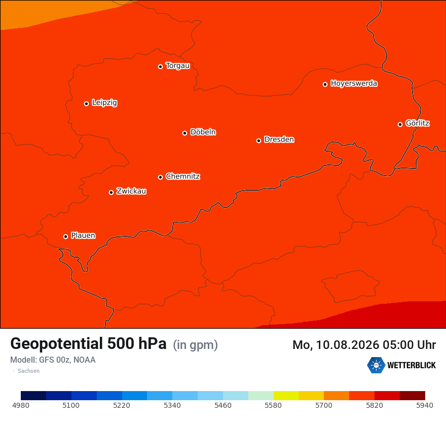Modellkarte GFS – hgt_500 – sn
