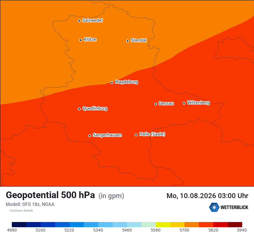 Modellkarte GFS – hgt_500 – st