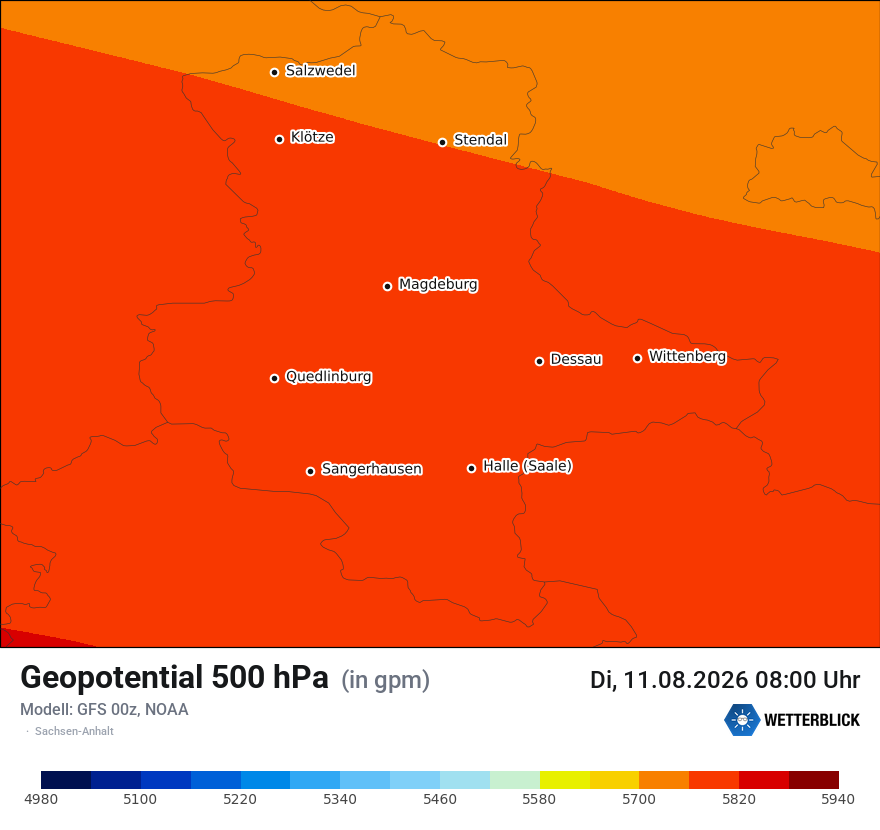 Modellkarte GFS – hgt_500 – st