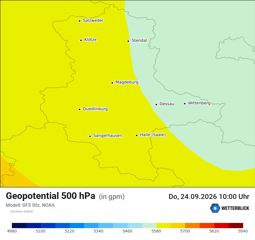 Modellkarte GFS – hgt_500 – st