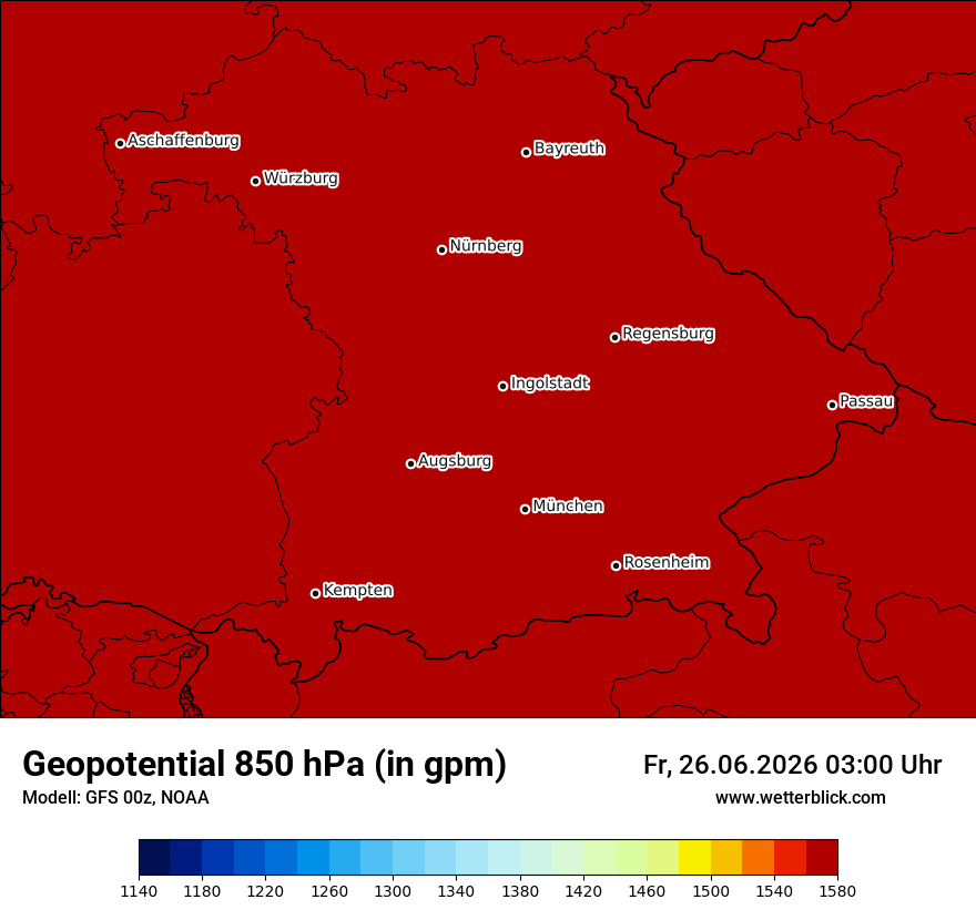 Modellkarte GFS – hgt_850 – by