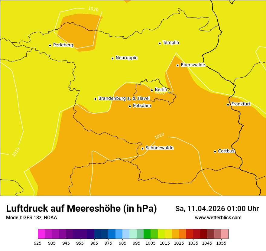 Modellkarte GFS – pmsl – bb