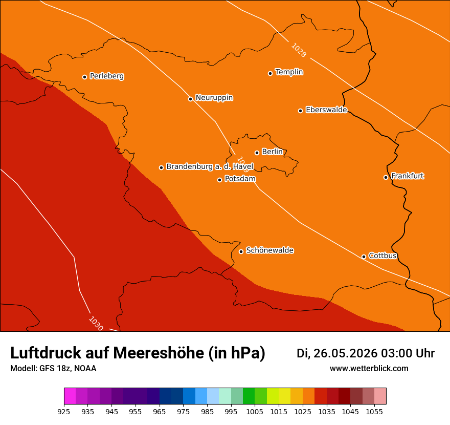 Modellkarte GFS – pmsl – bb