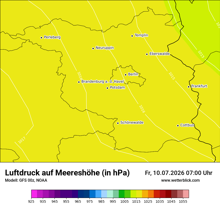 Modellkarte GFS – pmsl – bb
