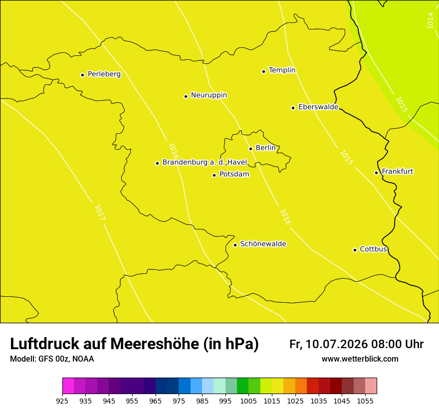 Modellkarte GFS – pmsl – bb