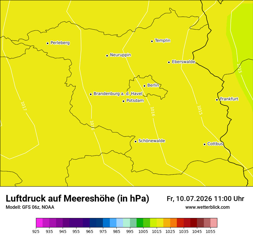 Modellkarte GFS – pmsl – bb