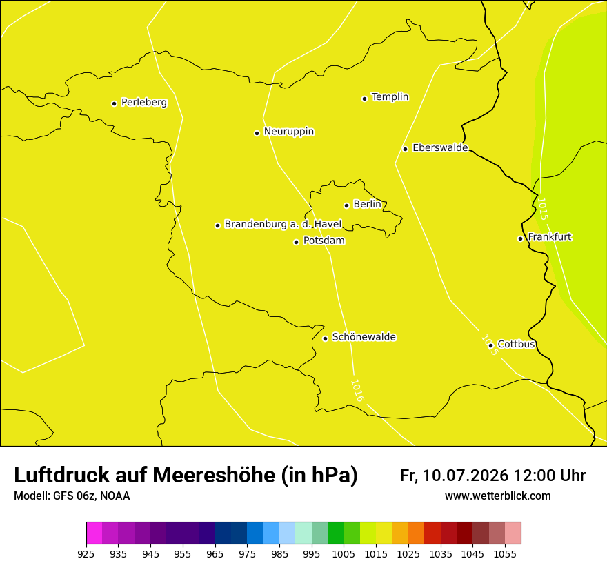 Modellkarte GFS – pmsl – bb