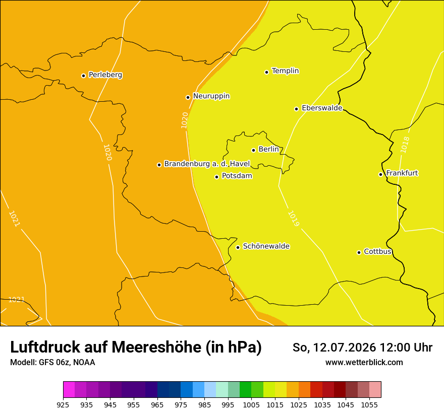 Modellkarte GFS – pmsl – bb