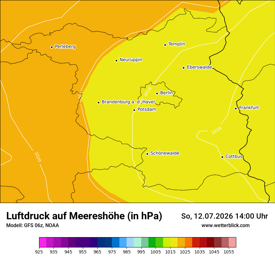 Modellkarte GFS – pmsl – bb