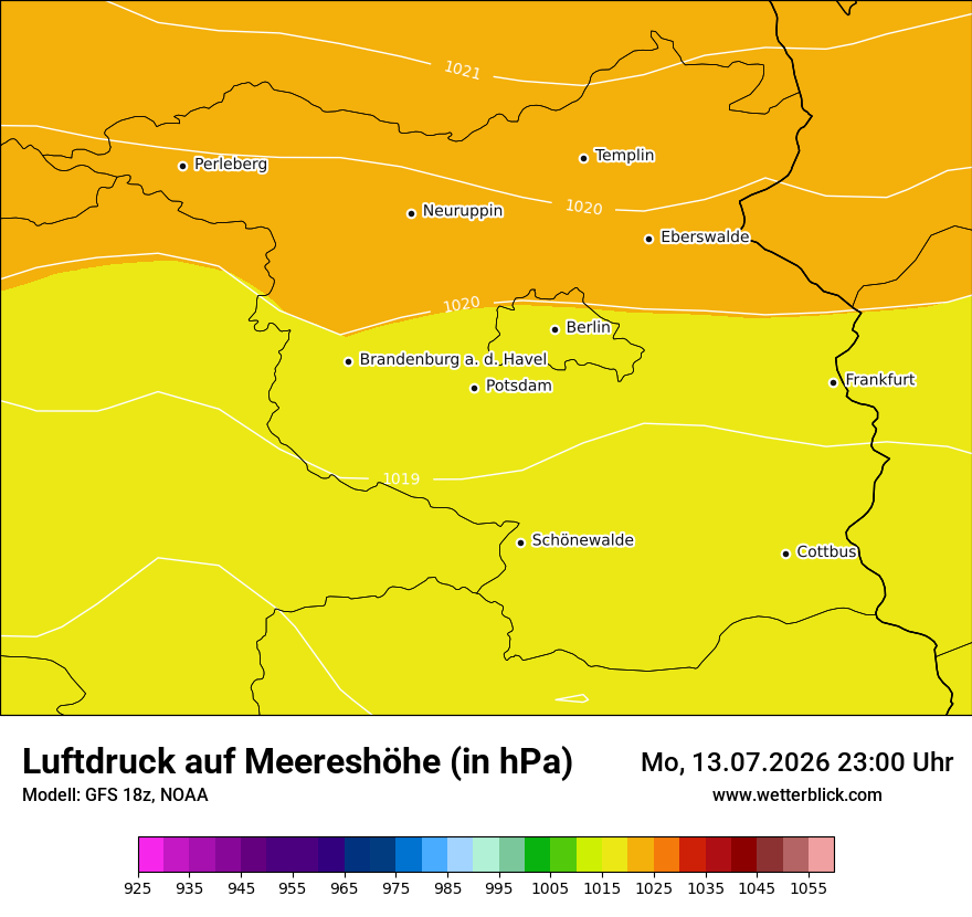 Modellkarte GFS – pmsl – bb