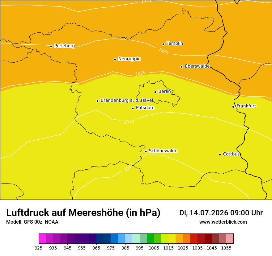 Modellkarte GFS – pmsl – bb