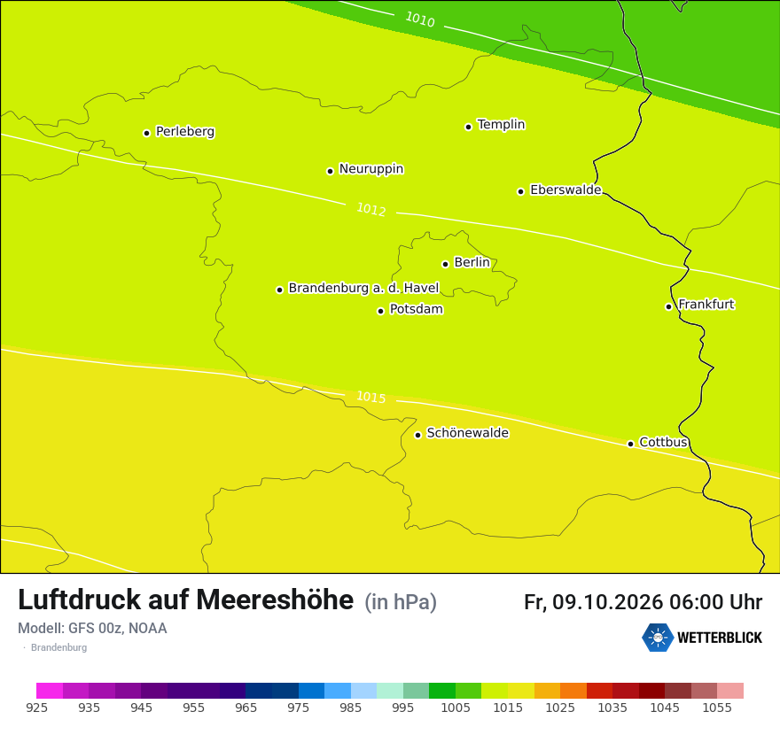 Modellkarte GFS – pmsl – bb