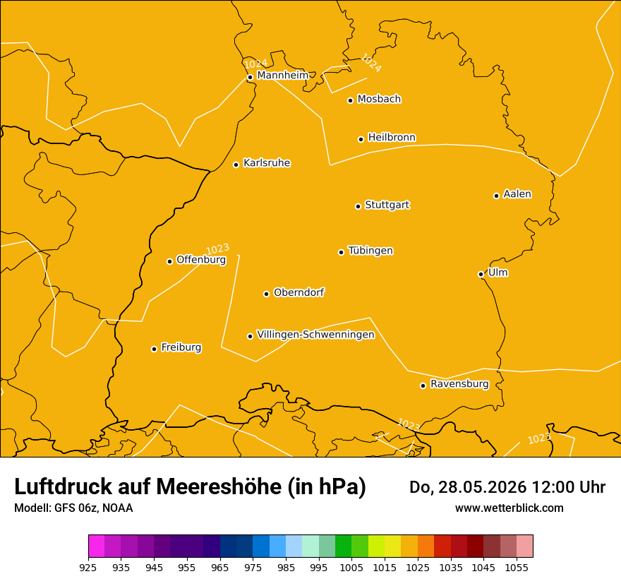 Modellkarte GFS – pmsl – bw
