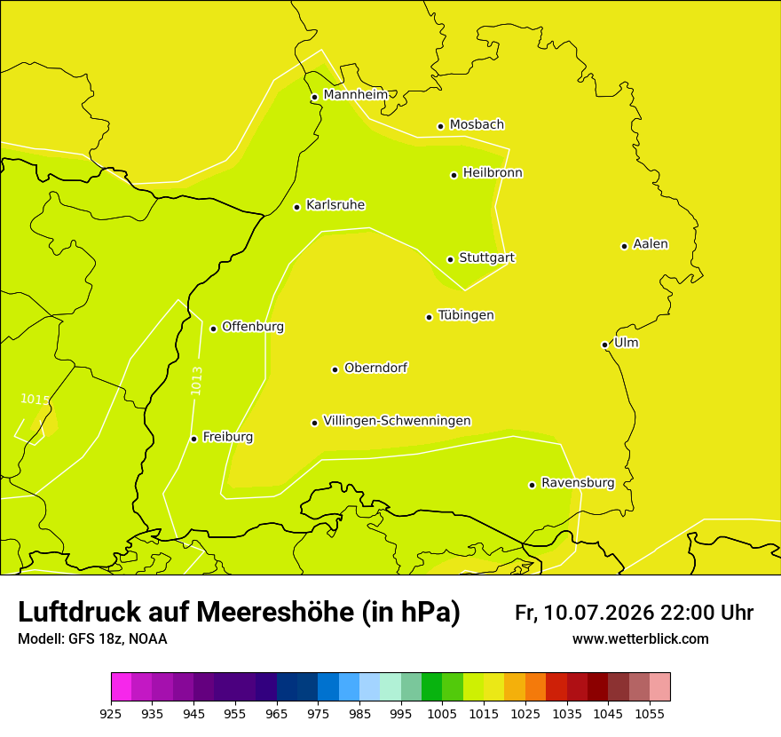 Modellkarte GFS – pmsl – bw