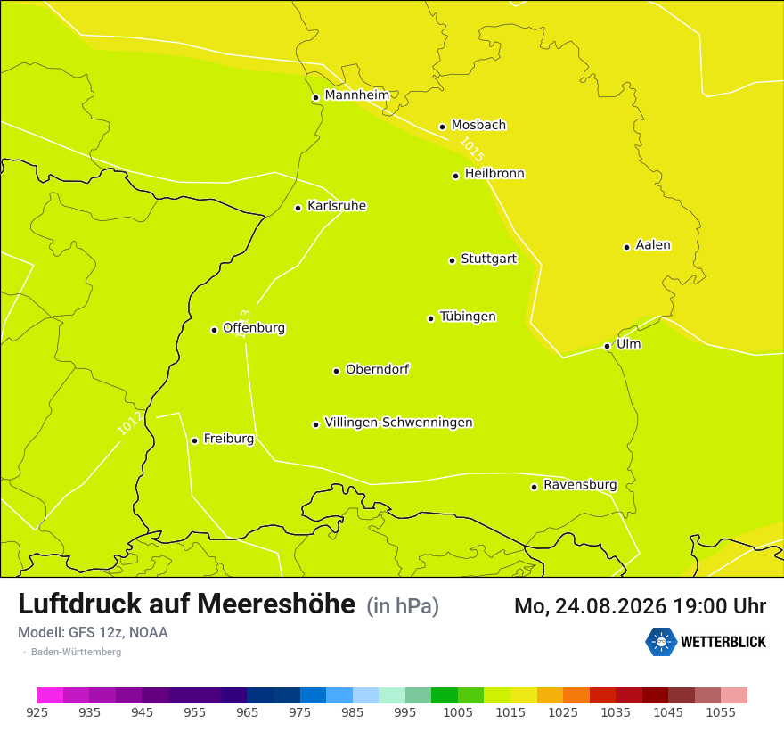 Modellkarte GFS – pmsl – bw
