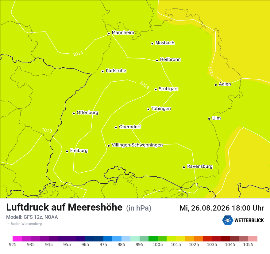 Modellkarte GFS – pmsl – bw