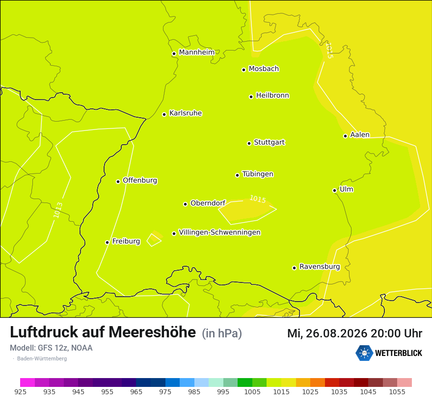 Modellkarte GFS – pmsl – bw