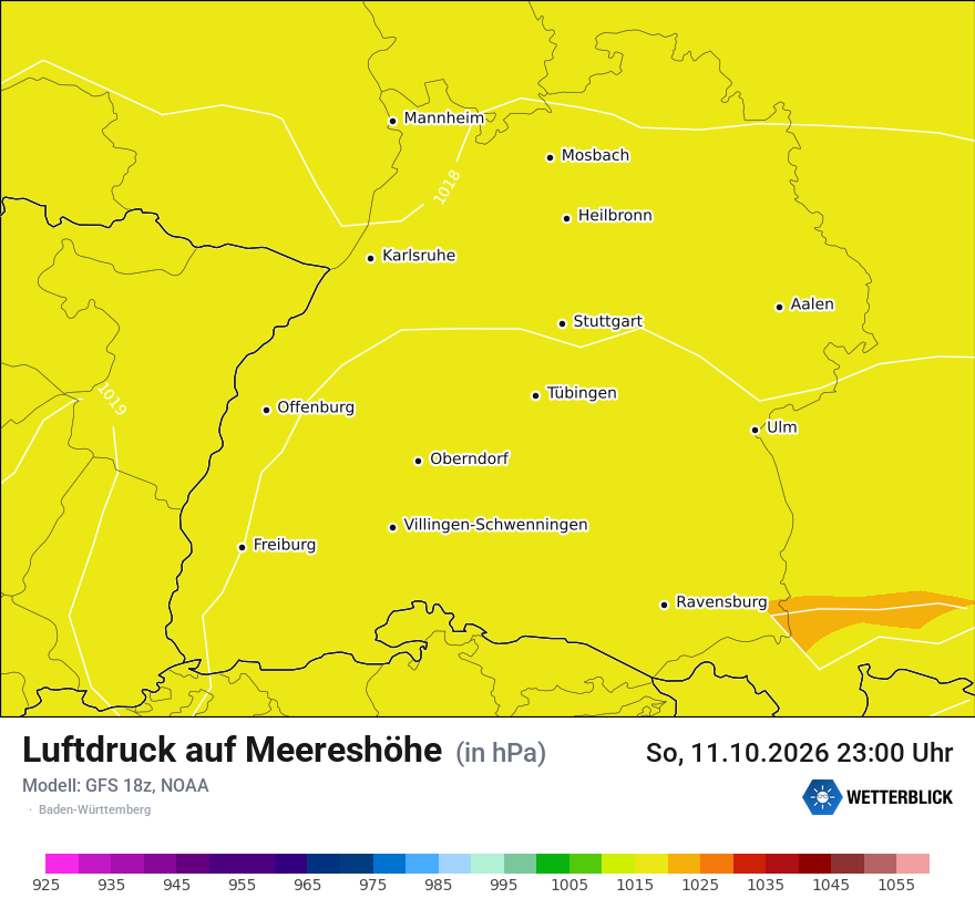 Modellkarte GFS – pmsl – bw