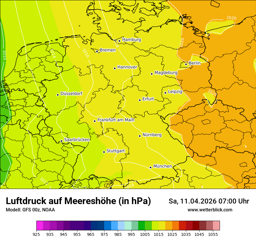 Modellkarte GFS – pmsl – deutschland
