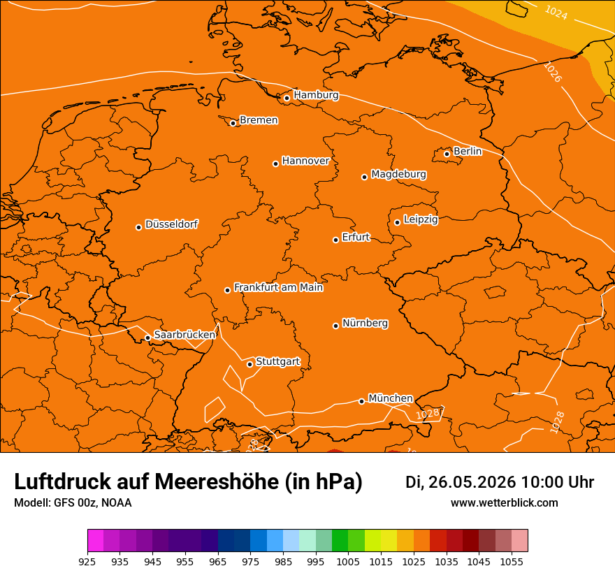 Modellkarte GFS – pmsl – deutschland
