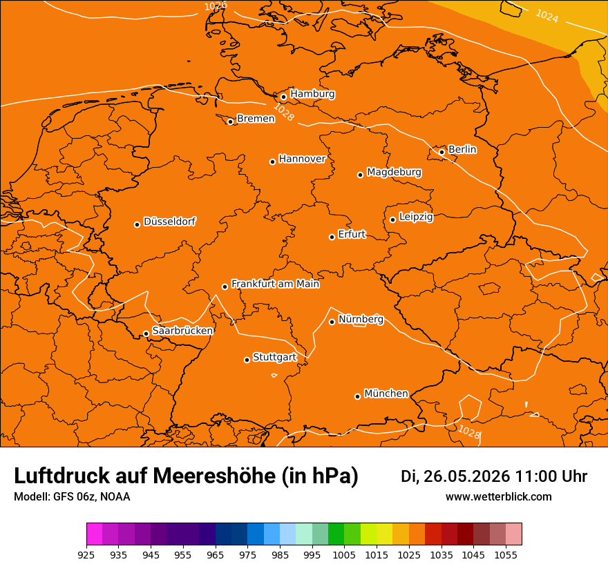 Modellkarte GFS – pmsl – deutschland